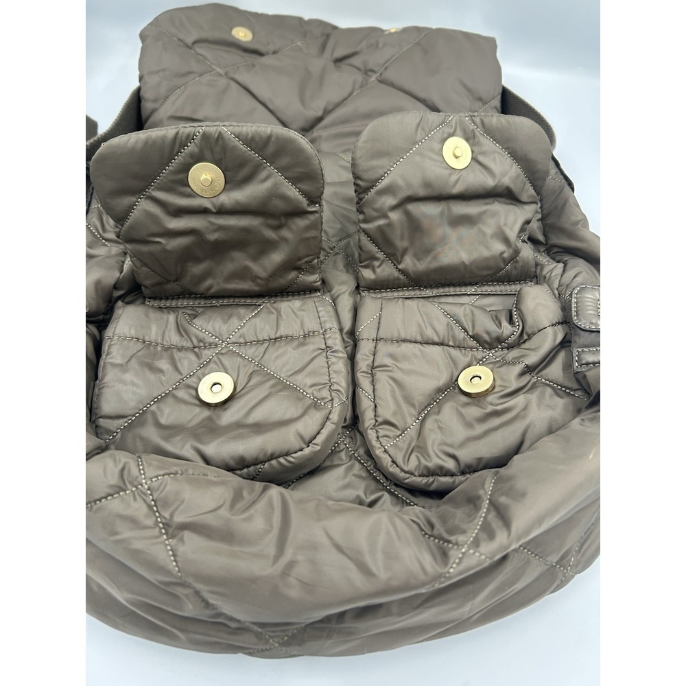 Sonia Rykiel Brown Quilted Shoulder/Crossbody Bag Gold Hardware Zip Snap Pockets - Picture 4 of 14
